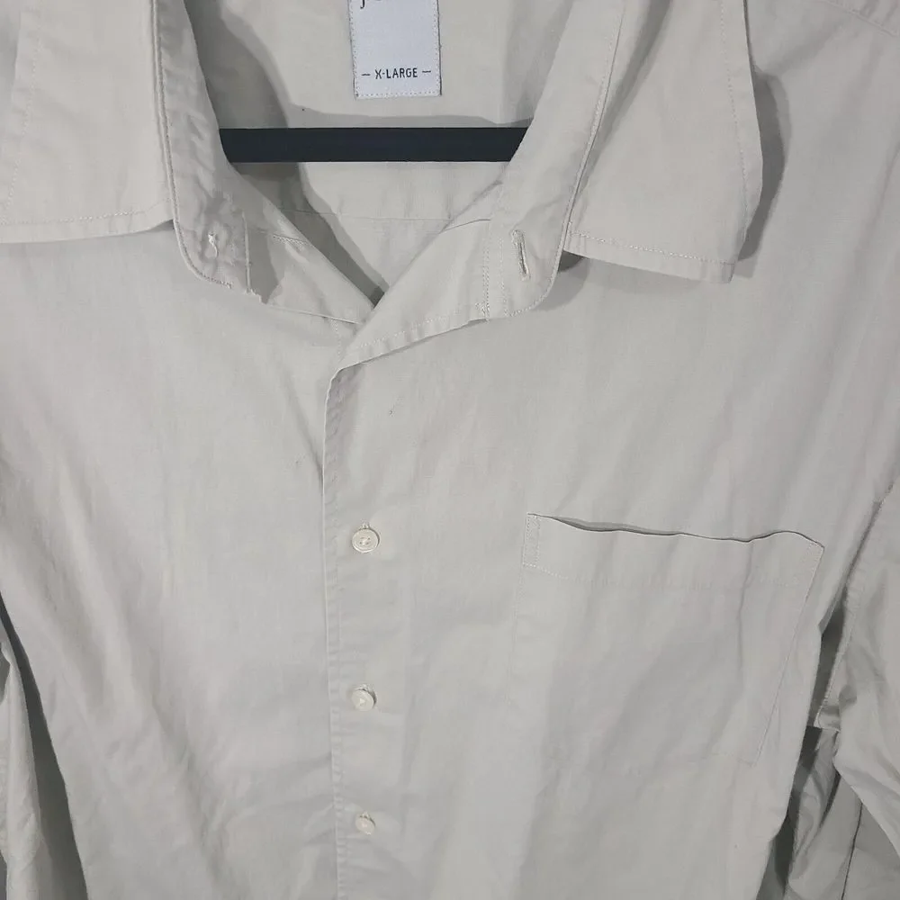 J.Crew Long Sleeve Dress Shirt XL (17-17.5) Gray Button Down Front Pocket Cotton